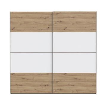 Armadio 2 ante scorrevoli rovere e bianco 170x61x210.5H Elio