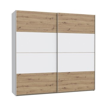 Armadio 2 ante scorrevoli rovere e bianco 170x61x210.5H Elio