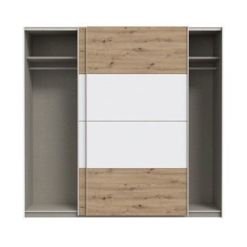 Armadio 2 ante scorrevoli rovere e bianco 170x61x210.5H Elio