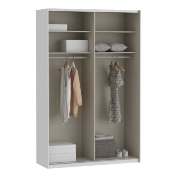 Armadio 2 ante scorrevoli e specchio 150x61x235H colore bianco Afra
