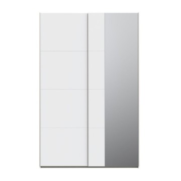 Armadio 2 ante scorrevoli e specchio 150x61x235H colore bianco Afra