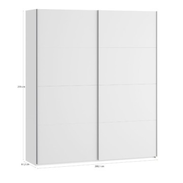 Armadio 2 ante scorrevoli 200x61x235H colore bianco Afra