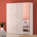 Armadio 2 ante scorrevoli e specchio 200x61x235H colore bianco Afra