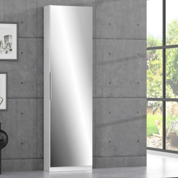Scarpiera con anta a specchio reversibile colore bianco 50x20x180H Nyx