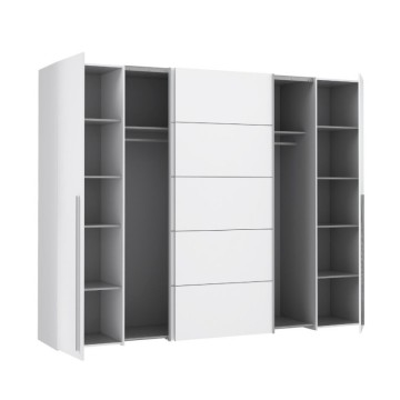 Armadio con 2 ante scorrevoli e 2 battenti 270x61x210 colore bianco Callia
