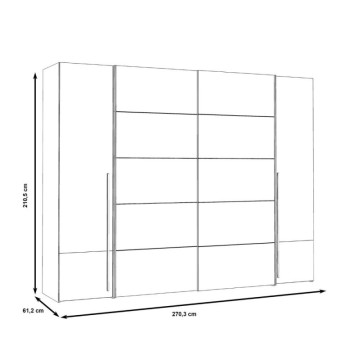 Armadio con 2 ante scorrevoli e 2 battenti 270x61x210 colore bianco Callia