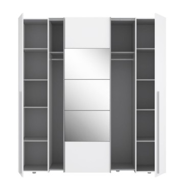 Armadio con 2 ante scorrevoli e 2 battenti con specchio 270x61x210 colore bianco Callia