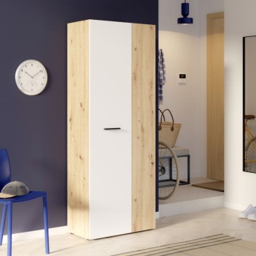 Armadio multiuso 2 ante rovere con anta bianca 69x36.5x181H Teodoro