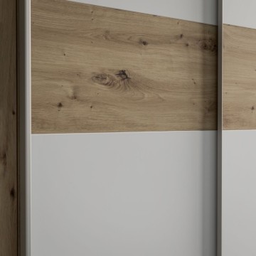 Armadio 4 ante rovere e bianco con ante scorrevoli e battenti 200x61x190H Teodoro