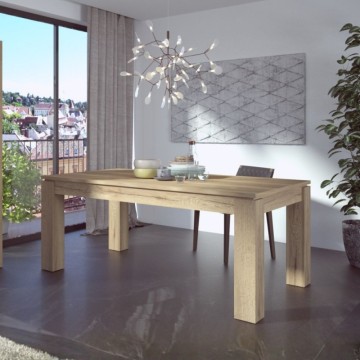 Tavolo allungabile 1475 con allunga centrale colore rovere 190x90x76H