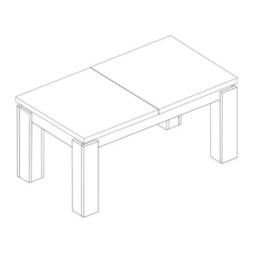 Tavolo allungabile 1475 con allunga centrale colore noce 190x90x76H