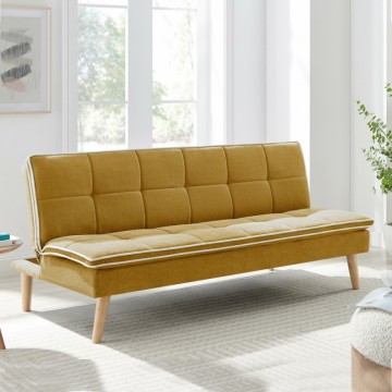 Divano letto 3 posti colore senape 182x88x80HE Lunaria