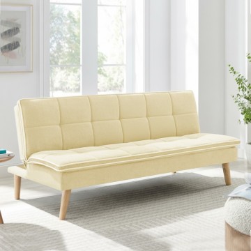 Divano letto 3 posti colore crema 182x88x80H Lunaria