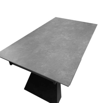 Tavolo allungabile 160x90 cm in ceramica nera e metallo nero - Ariel