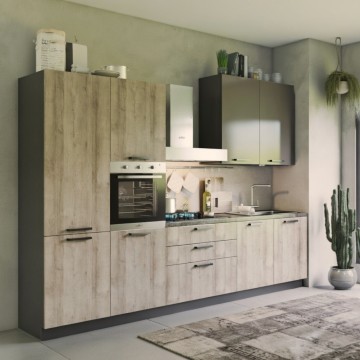 cucine 330 cm sinistra rovere e tortora Durazzo Glam