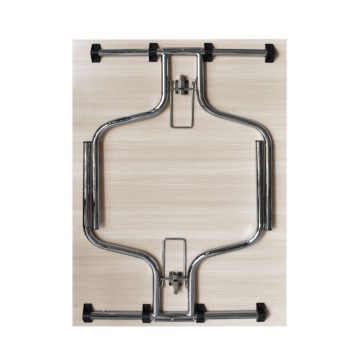 Tavolo pieghevole ESFB03 colore olmo con gambe in metallo cromo 120x80x76.5H