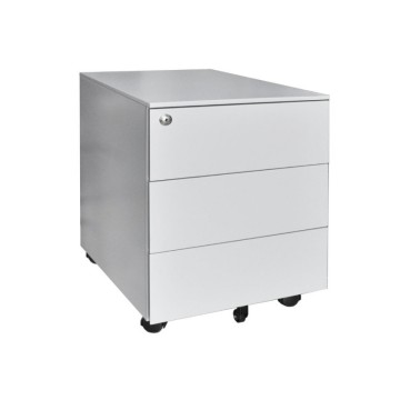 Cassettiera ufficio in ferro con ruote 3 cassetti colore grigio chiaro ESMC03