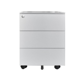 Cassettiera ufficio in ferro con ruote 3 cassetti colore grigio chiaro ESMC03