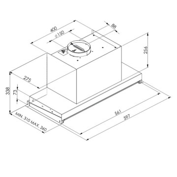 Gruppo cappa sottopensile Cripto60 inox con sistema NO DROP Samet