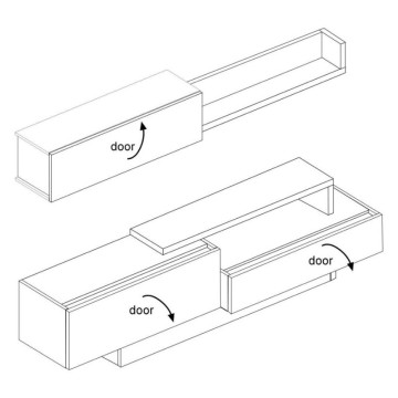 Parete attrezzata 8059 con 3 ante a ribalta colore rovere e antracite