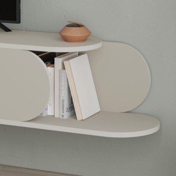 Mobile porta Tv sospeso con anta a ribalta e vano a giorno colore cashmere Tone