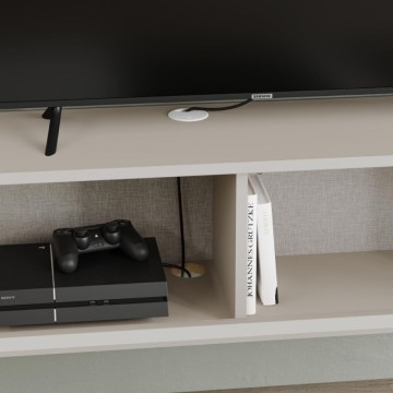 Mobile porta Tv sospeso con anta a ribalta e vano a giorno colore cashmere Tone