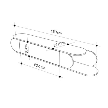 Mobile porta Tv sospeso con anta a ribalta e vano a giorno colore cashmere Tone