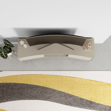 Mobile porta Tv con frontale curvo 2 ante e vani a giorno in finitura cashmere 150x40x55H Frem