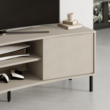 Mobile porta Tv con frontale curvo 2 ante e vani a giorno in finitura cashmere 150x40x55H Frem