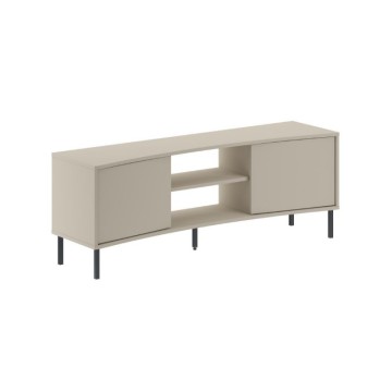 Mobile porta Tv con frontale curvo 2 ante e vani a giorno in finitura cashmere 150x40x55H Frem