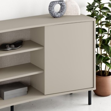 Madia con frontale curvo 2 ante e vani a giorno in finitura cashmere 150x40x81.5H Frem