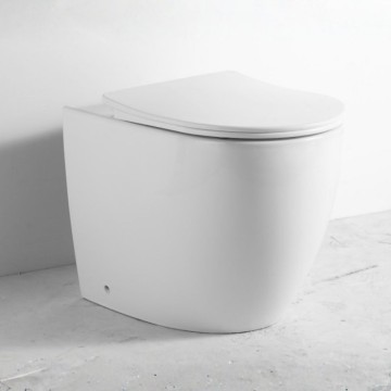 WC filo muro a pavimento in ceramica colore bianco lucido FT53A