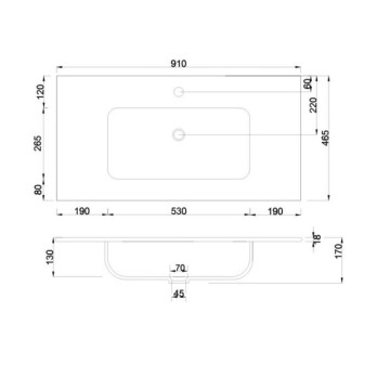 Lavabo da appoggio 1 vasca in ceramica bianco lucido 91x46,5 LAV9090S