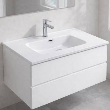 Lavabo da appoggio 1 vasca in ceramica bianco lucido 91x46,5 LAV9090S
