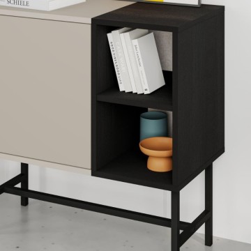 Mobile multiuso con anta cashmere e due vani a giorno neri 81x40x80H Mona Mini