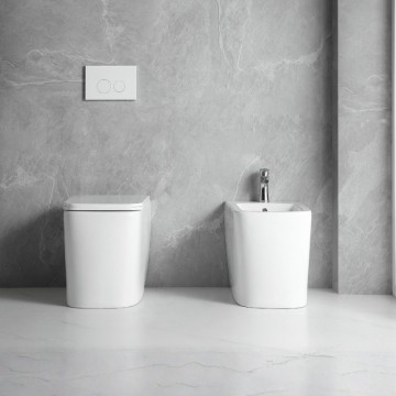 WC filo muro a pavimento in ceramica colore bianco lucido FT54D