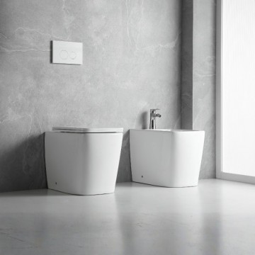 WC filo muro a pavimento in ceramica colore bianco lucido FT54D