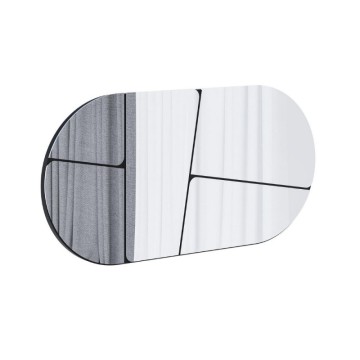 Specchio ovale da parete con design astratto e fondo nero 80x40H Otis