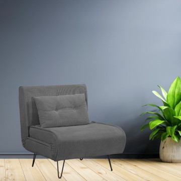 Poltrona letto senza braccioli colore grigio scuro Quarzo