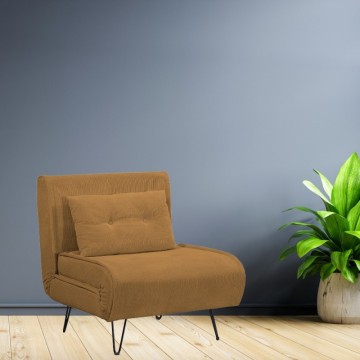 Poltrona letto senza braccioli colore mostarda Quarzo