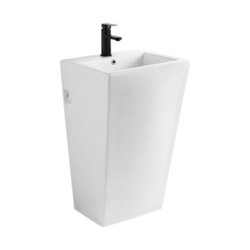Lavabo freestanding rettangolare in ceramica bianco 53x46,5x86,5 LAV303