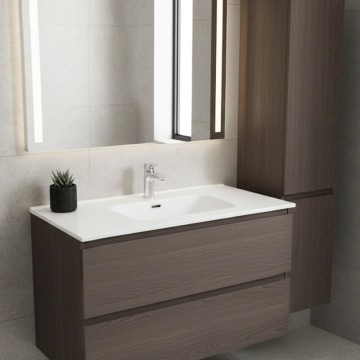 Lavabo da appoggio 1 vasca in ceramica per bagno bianco lucido 101x46,5 LAV9100S