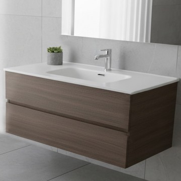 Lavabo da appoggio 1 vasca in ceramica per bagno bianco lucido 101x46,5 LAV9100S