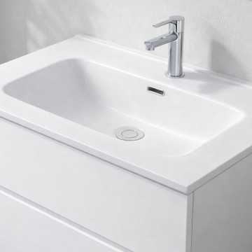Lavabo da appoggio 1 vasca in ceramica per bagno bianco lucido 61x46,5 LAV9060S