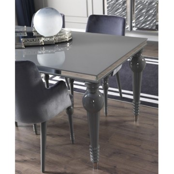 Set 2 Sedie in vellutino grigio con gambe in tinta Zen