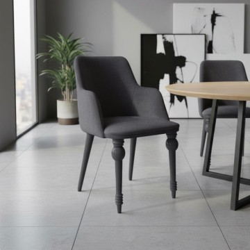 Sedia in vellutino grigio con gambe in tinta Zen