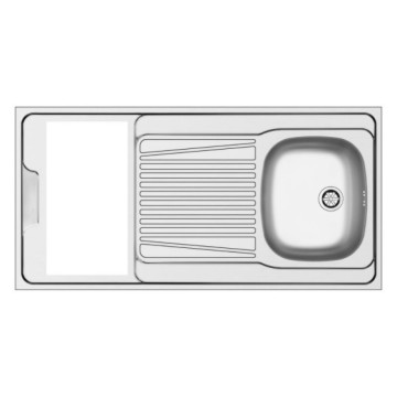 Lavello reversibile 1 vasca e gocciolatoio con foro per piano cottura 30 cm inox 120x60 Indiano120