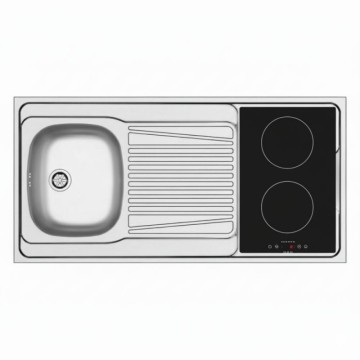 Lavello reversibile 1 vasca e gocciolatoio con foro per piano cottura 30 cm inox 120x60 Indiano120