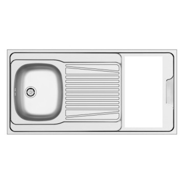 Lavello reversibile 1 vasca e gocciolatoio con foro per piano cottura 30 cm inox 120x60 Indiano120