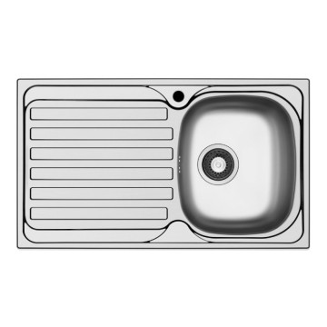 Lavello da incasso monostampo 1 vasca e gocciolatoio sinistro inox Adriatico861